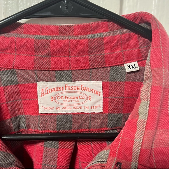 Vintage C.C. Filson Alaskan Guide Shirt Heavy Cotton Plaid L/S SIZE XXL - Picture 3 of 8